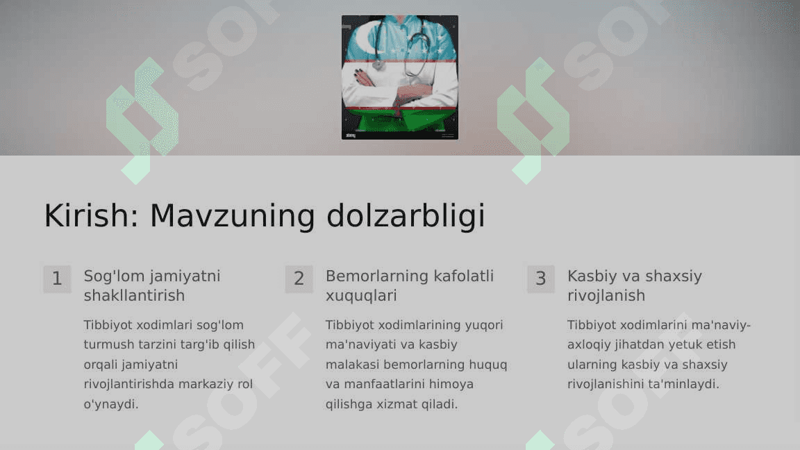 Sog'lom muhit sog'lom avlod. Tibbiyot xodimlarining ma'naviyati 4