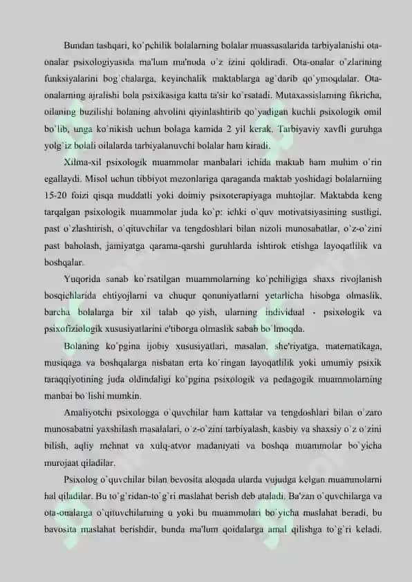 Amaliy psixolog faoliyatining asosiy ko`rinishlari 4