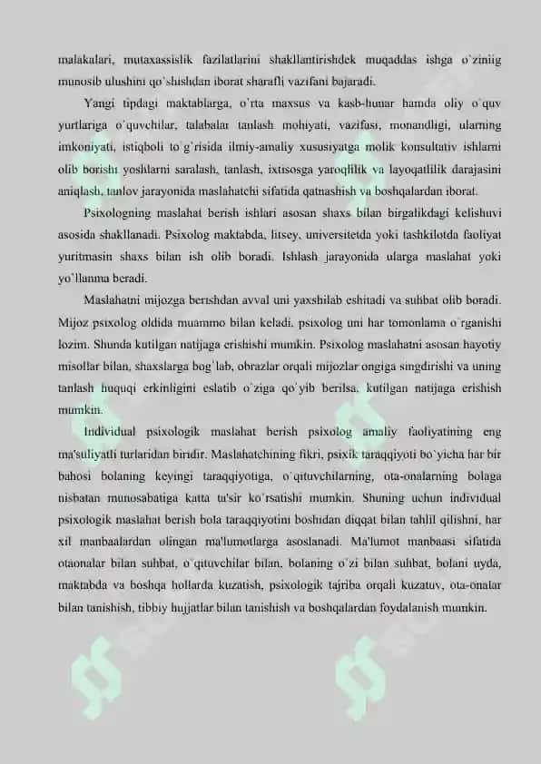 Amaliy psixolog faoliyatining asosiy ko`rinishlari 6
