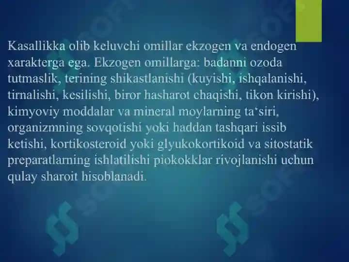 Dermatozoonozlar va Terining yiringli kasalliklari-piodermitlar 4