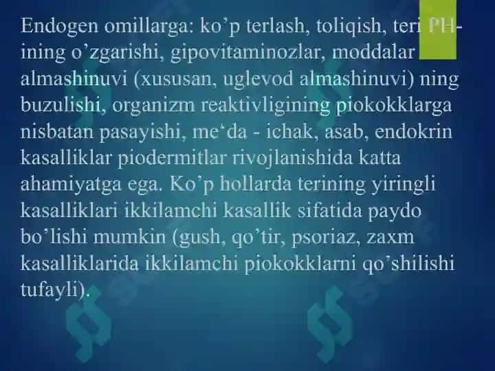 Dermatozoonozlar va Terining yiringli kasalliklari-piodermitlar 5