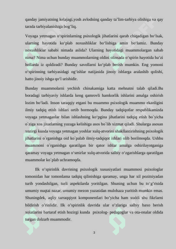 ILK O’SPIRINLIK DAVRIDA SHAXSIY REFLEKSIYA 3
