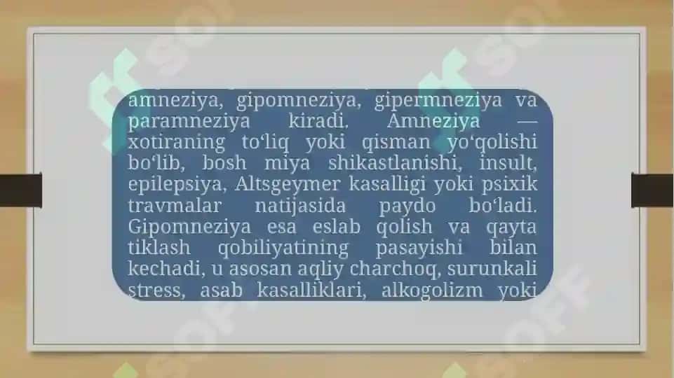 Xotira va intellekt patologiyasi 3