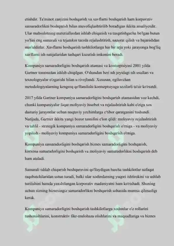Kompaniya samaradorligini boshqarish 6
