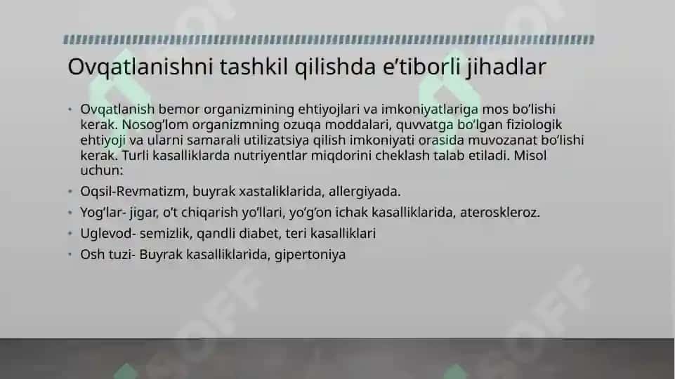 Bemorlarning ovqatlanishini tashkil qilish va uning gigiyenik nazorati 3