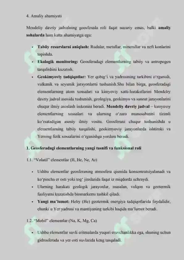 Geosfera va Biosferada Mendeliy davriy jadvali. Izotopiya 7