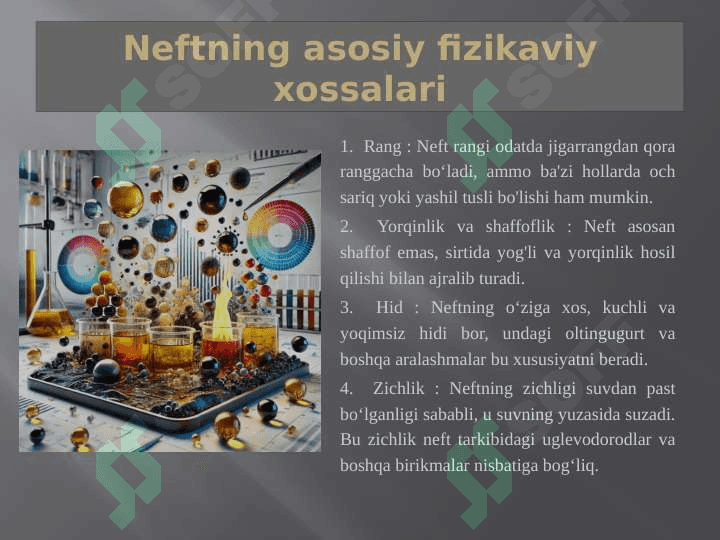 Qatlam sharoitidagi neftning fizikaviy xossalarini hisoblash 1