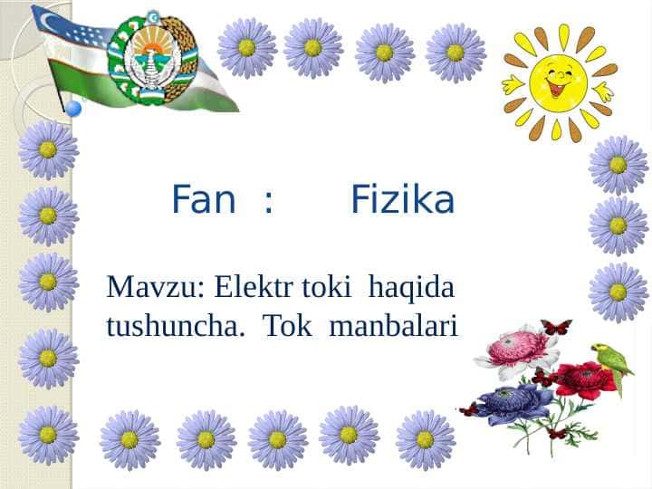 Elektr toki haqda tushuncha