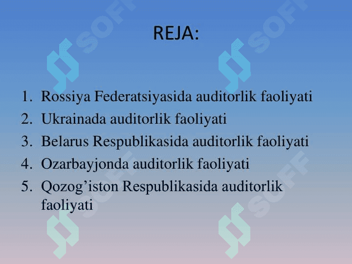 MDH davlatlarida auditorlik faoliyati 2