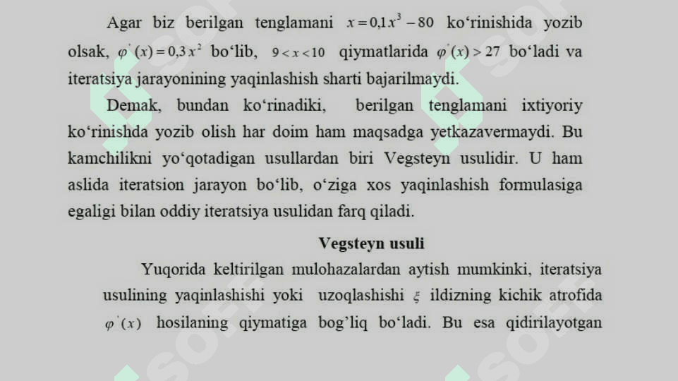 CHIZIQSIZ TENGLAMALAR SISTEMASINI TAQRIBIY YECHISH. 6