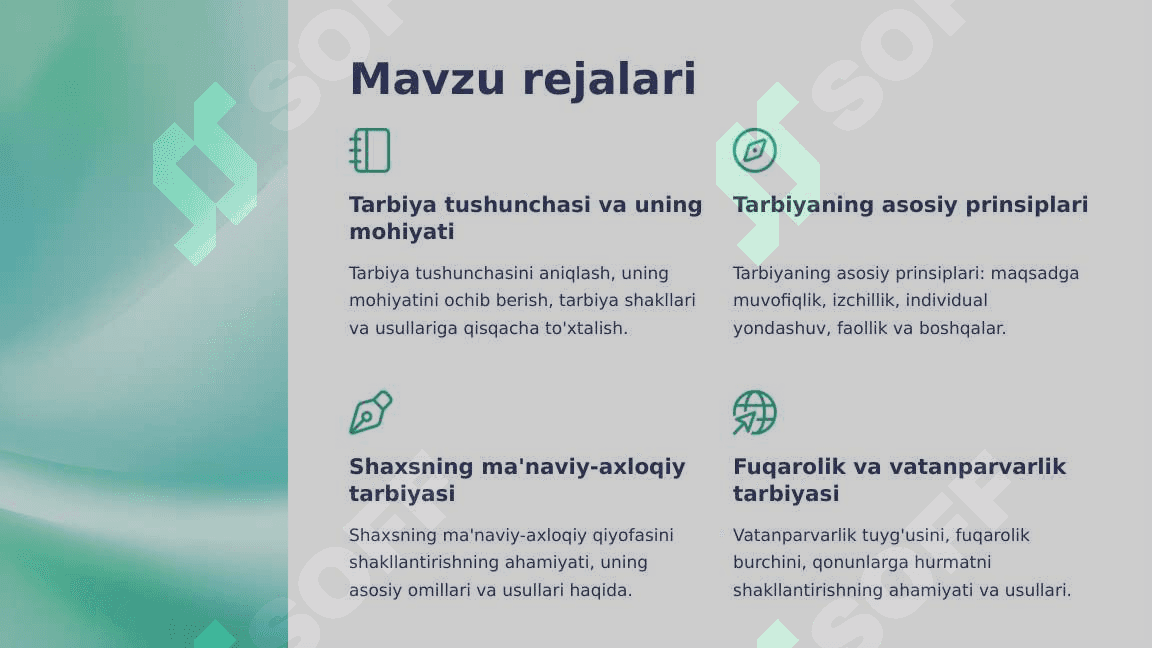 Tarbiyaning Maqsadi va Vazifalari 2