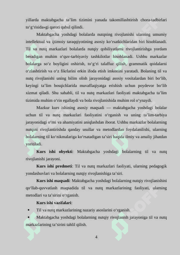 Maktabgacha yoshdagi bolalar uchun til va nutq markaz faoliyati haqida tushuncha. 4