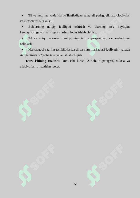 Maktabgacha yoshdagi bolalar uchun til va nutq markaz faoliyati haqida tushuncha. 5