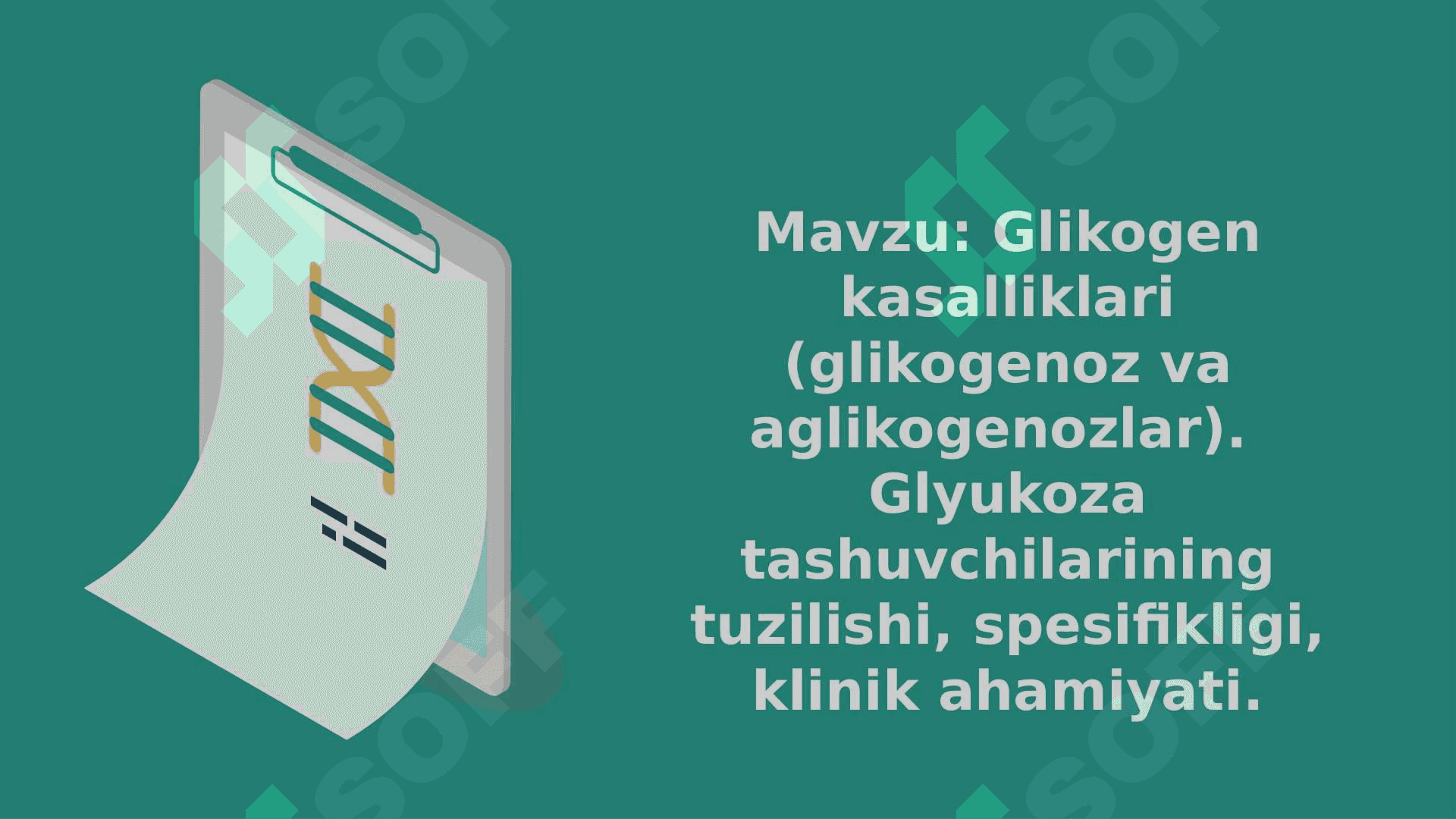 Glikogen kasalliklari glikogenoz va aglikogenozlar 3