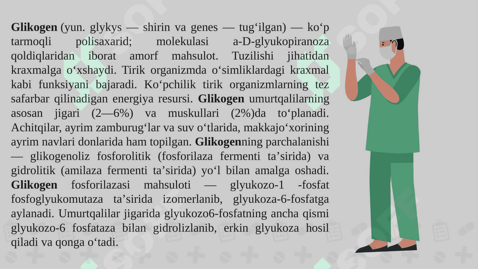 Glikogen kasalliklari glikogenoz va aglikogenozlar 5