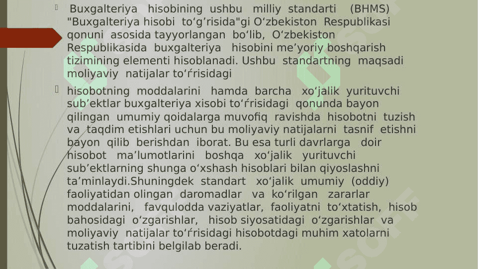 Molyaviy natijalar to’g’risida xisobot 2