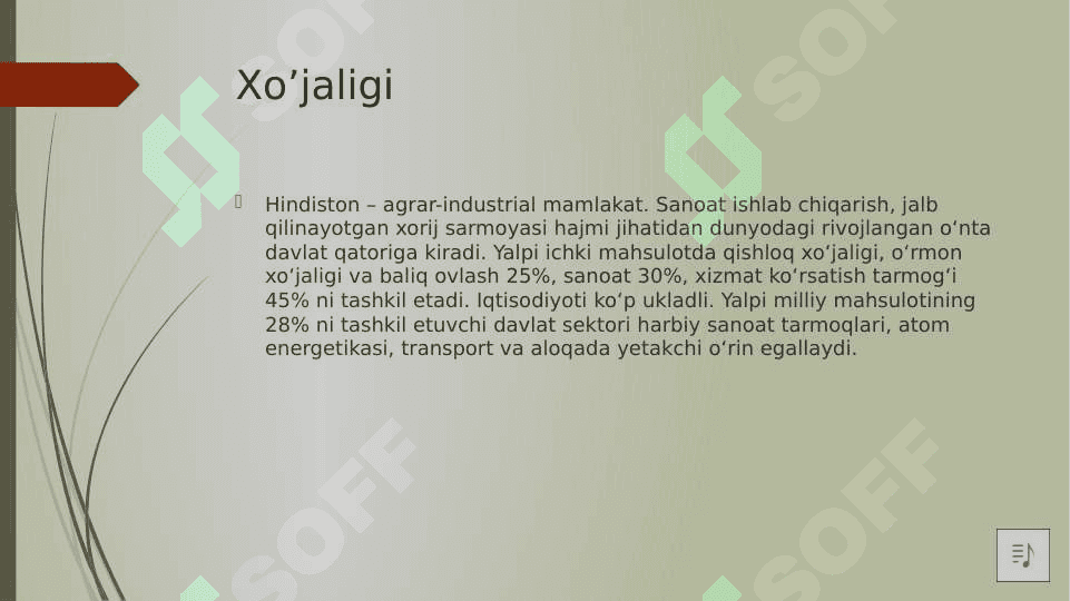 Iqtisodiy o’sish va milliy boylik hindiston. 4
