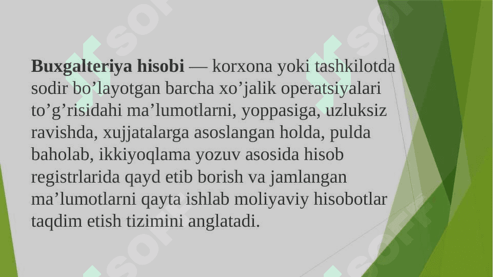 Buxgalteriya ishini tashkil qilish. 2