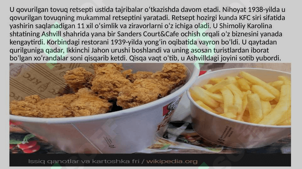 kfc kompaniyasi tarixi va boshqaruv tuzilmasi pptx 4