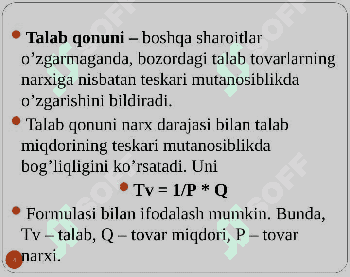Talab va taklif elastikligi 4