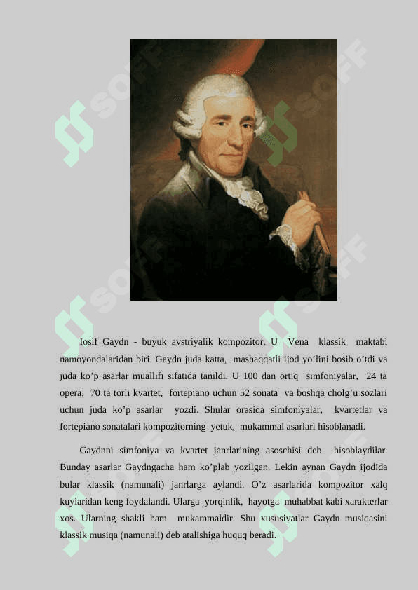 Yozef  Gaydn. Simfoniya janrining shakillanishi. 5