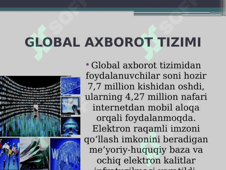 Mobil aloqa texnalogiyalari. Internet xizmatlari 4