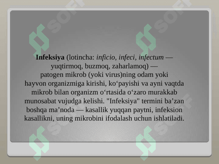 INFEKSIYA HAQIDA TUSHUNCHA. YUQUMLI KASALLIKA TASHXIS QOʻYISH USULLARI 2