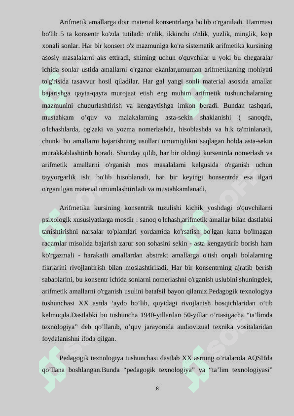 Boshlang'ich sinflarda algebra elementlarini o'qitish 8