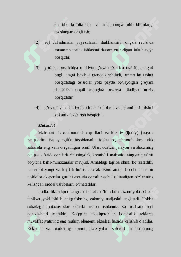 Ijodkorlikning 4P modeli. 4
