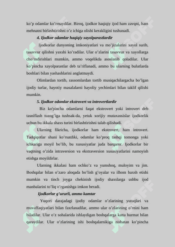 Ijodkorlikning 4P modeli. 8