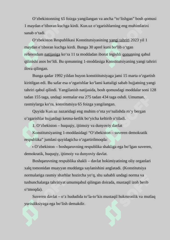 O'zbekiston respubliasi konistitutsiyasiga o'zgartirish va qo'shimchalar kiritish tartibi 2
