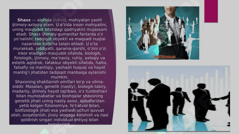 Inson shaxs sifatida umumiy tasavvurlar 2