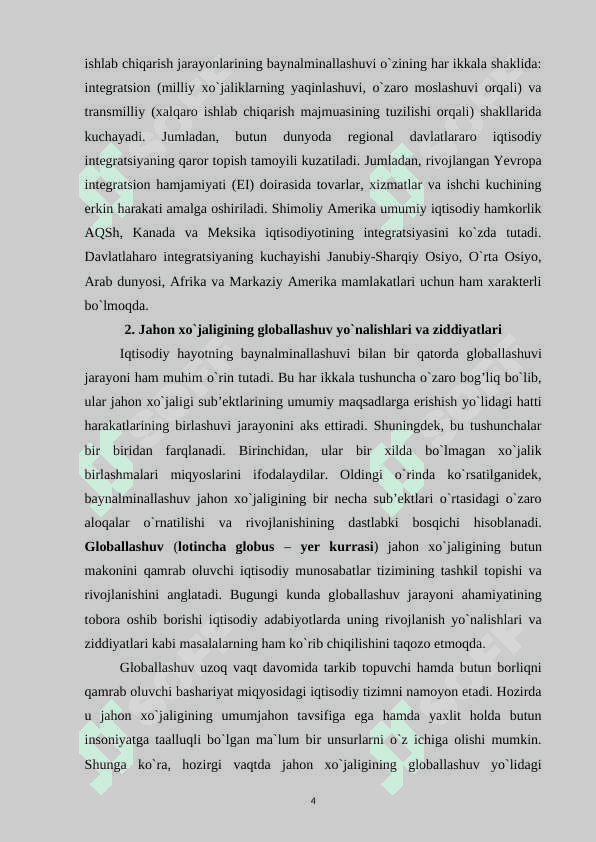 Jahon xo'jaligi va uning evolyutsiyasi 4