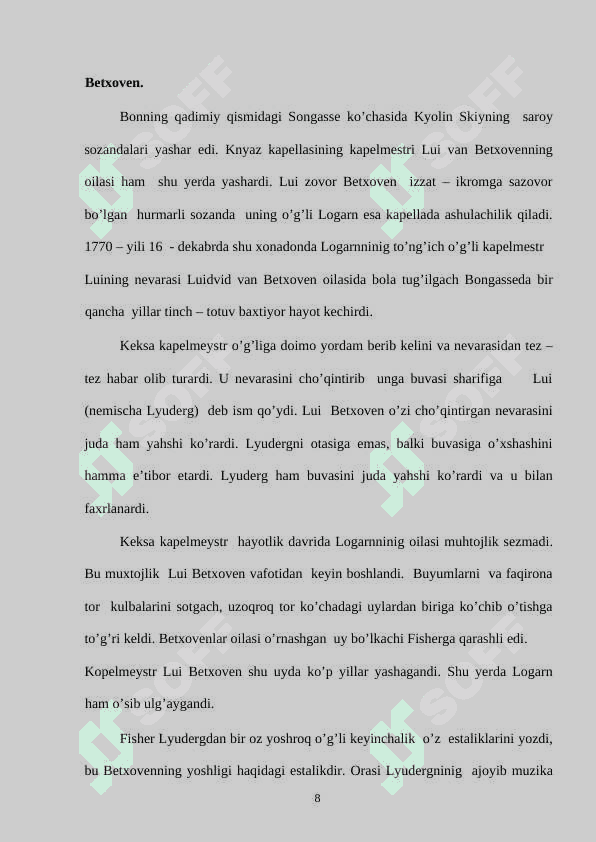 Lyudvig Van Betxoven ijodi 8