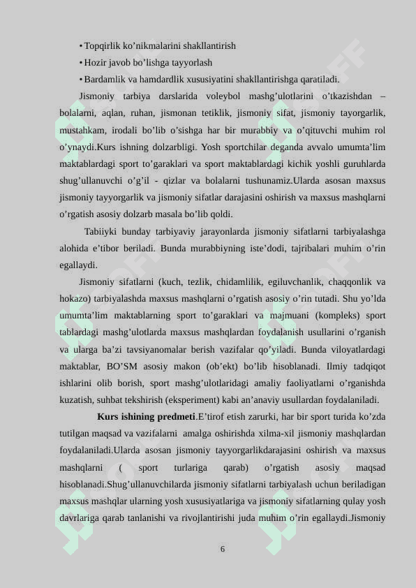 O‘quvchilarga voleybol texnikasini o‘rgatish 6
