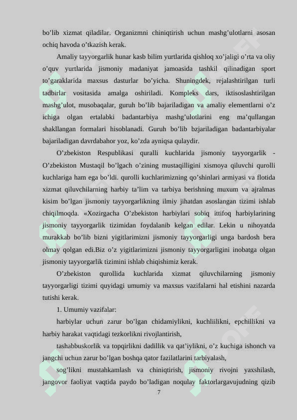 MEHNATNI RATSIONAL TASHKIL ETISHDA JISMONIY TARBIYANI O‘RNI. 7