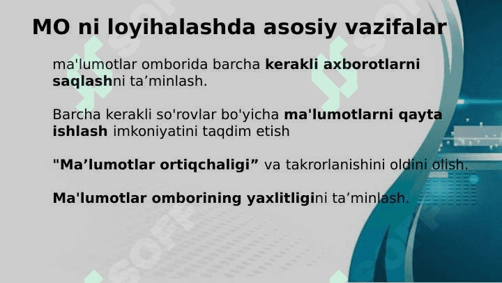Ma'lumotlar omborini loyihalash 5