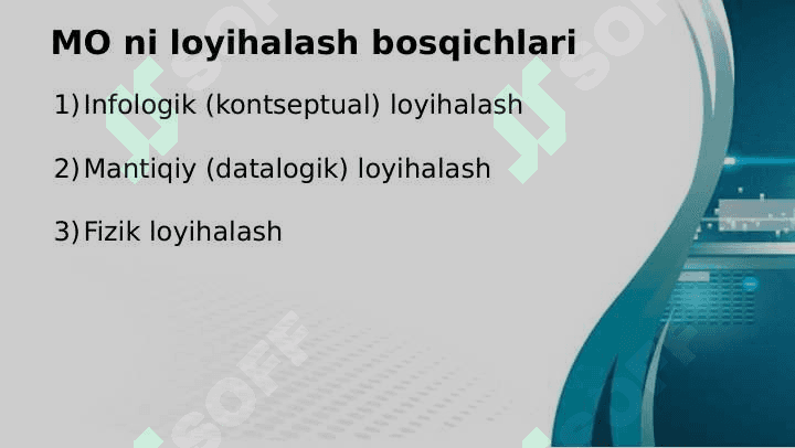Ma'lumotlar omborini loyihalash 6