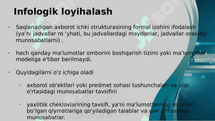 Ma'lumotlar omborini loyihalash 7