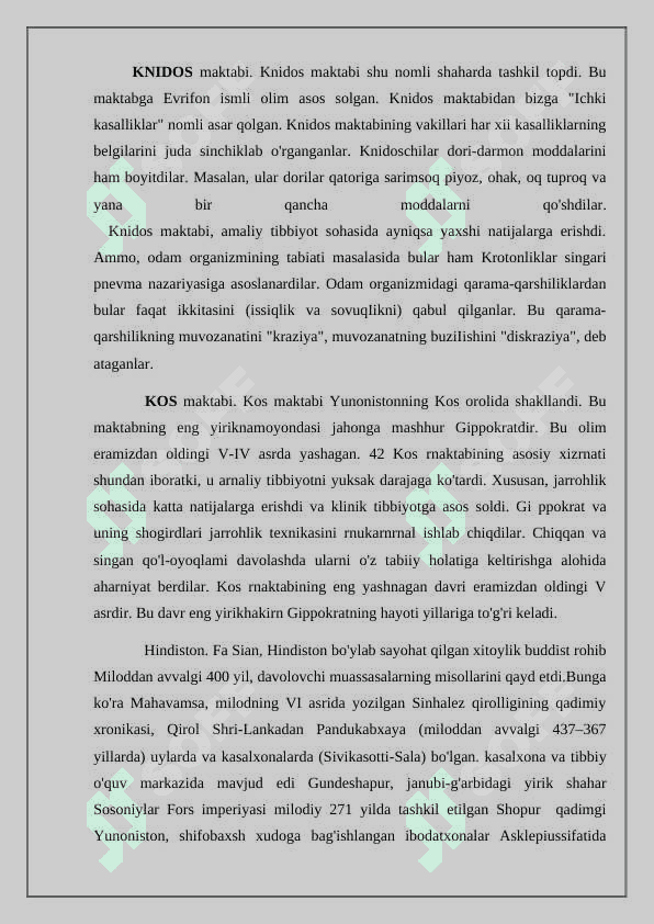 Insoniyat tarixidagi dorixonalar kasalxonalar va tibbiyot maktablarining ochilishi 4