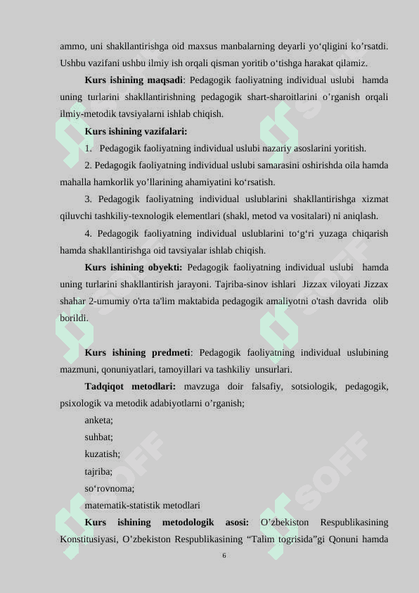 Pedagogik faoliyatning individual uslubi 6