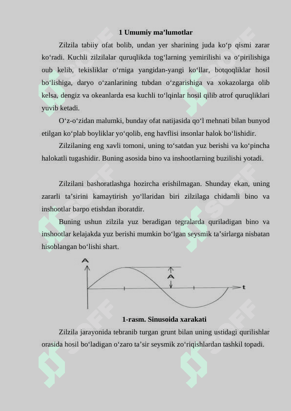Zaminning yuk ko’tarish bo’yicha poydevor hisoblash usullari.zilzilabardosh zaminlar hisobi va ularni loyihalash asoslari 2