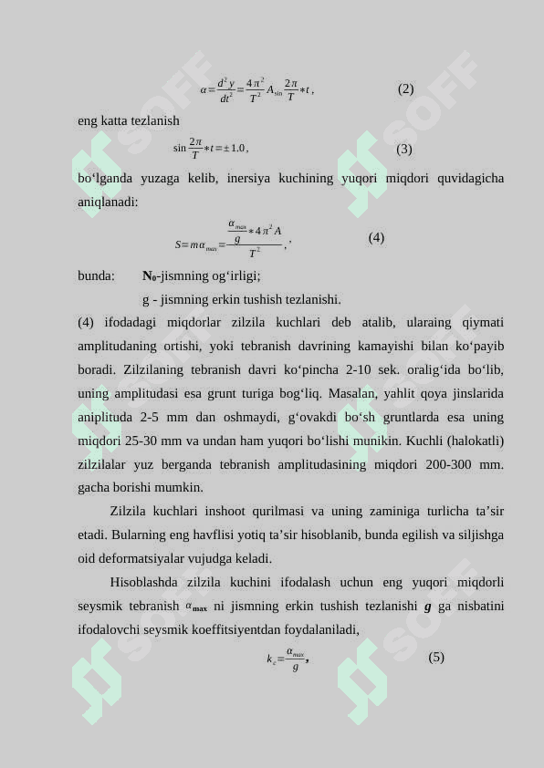Zaminning yuk ko’tarish bo’yicha poydevor hisoblash usullari.zilzilabardosh zaminlar hisobi va ularni loyihalash asoslari 4