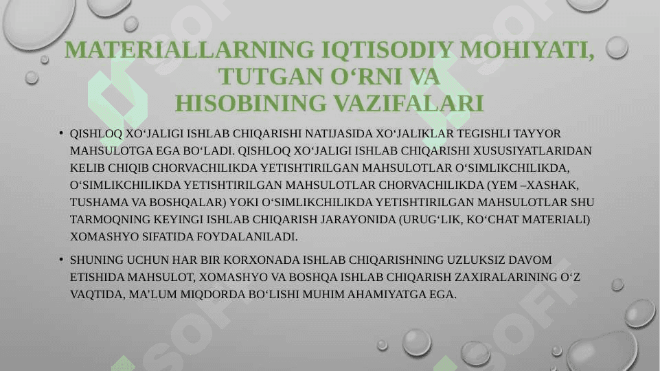 Materiallarni  donalab baholash, oʻrtacha baholash, Fifo va boshqa usullarda  baholab sarflashni Hisobda aks ettirish 4