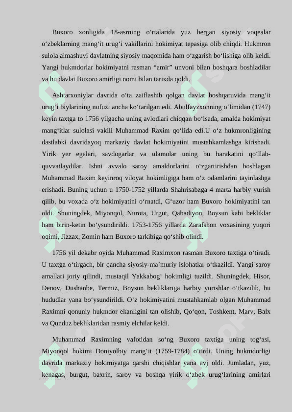 Buxoro amirligi iqtisodiy hayotida Sharqiy Buxoro bekliklarining o'rni 2