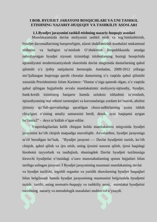 BYUDJET JARAYONINI TASHKIL ETISHDA O'ZBEKISTON RESPUBLIKASI MOLIYA VAZIRLIGINING O'RNI VA AHAMIYATI 4