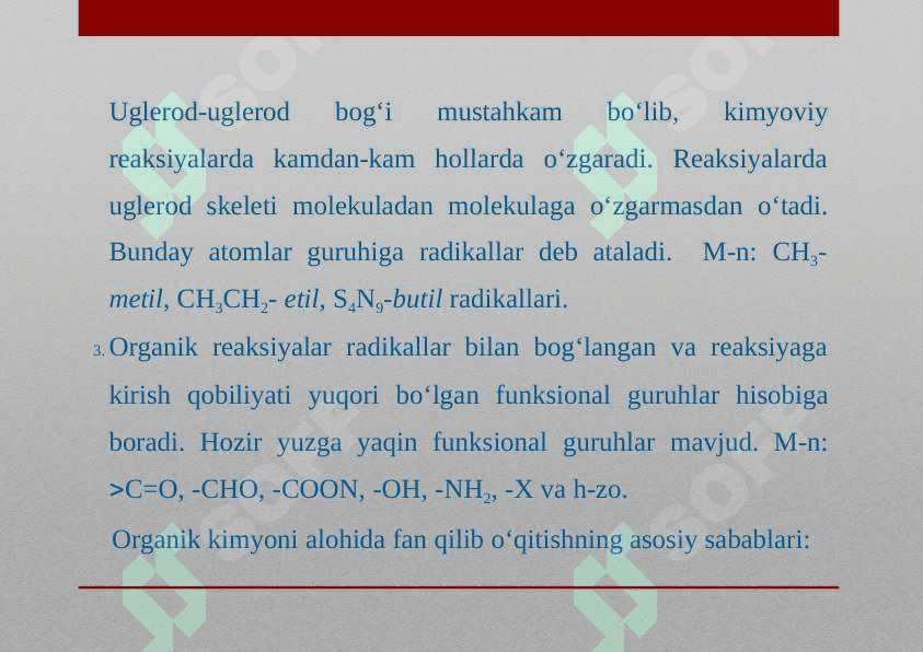 ORGANIK KIMYO FANI 8