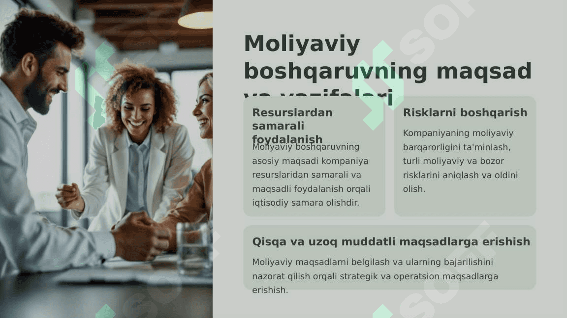 Moliyaviy boshqaruvni tashkil etish 2