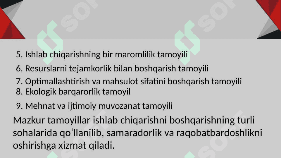 Ishlab chiqarishni tashkil etish tamoyillari.  pptx 4