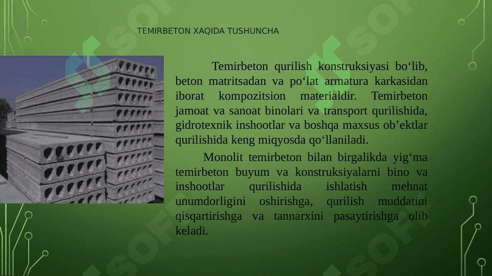 Temirbeton konstruksiyalarining ishlatilishi 3